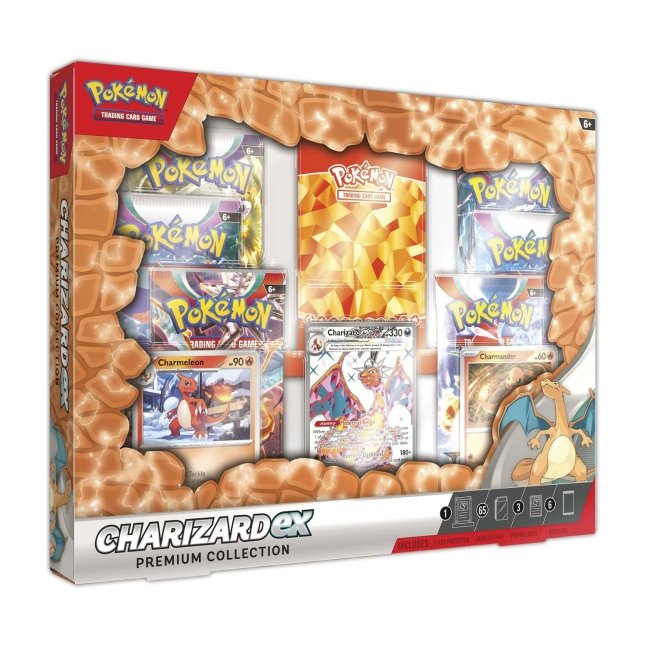 Pokémon TCG - Charizard ex Premium Collection • 6 Booster Packs + 2 Foil Cards