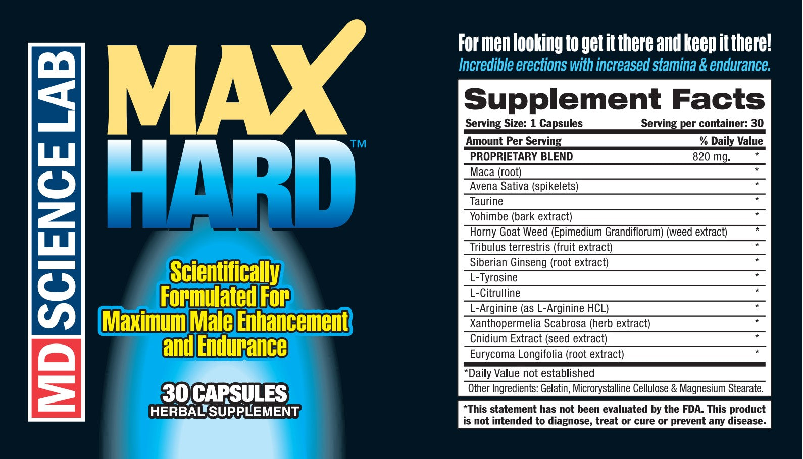 MD Science Max Hard • Male Supplement