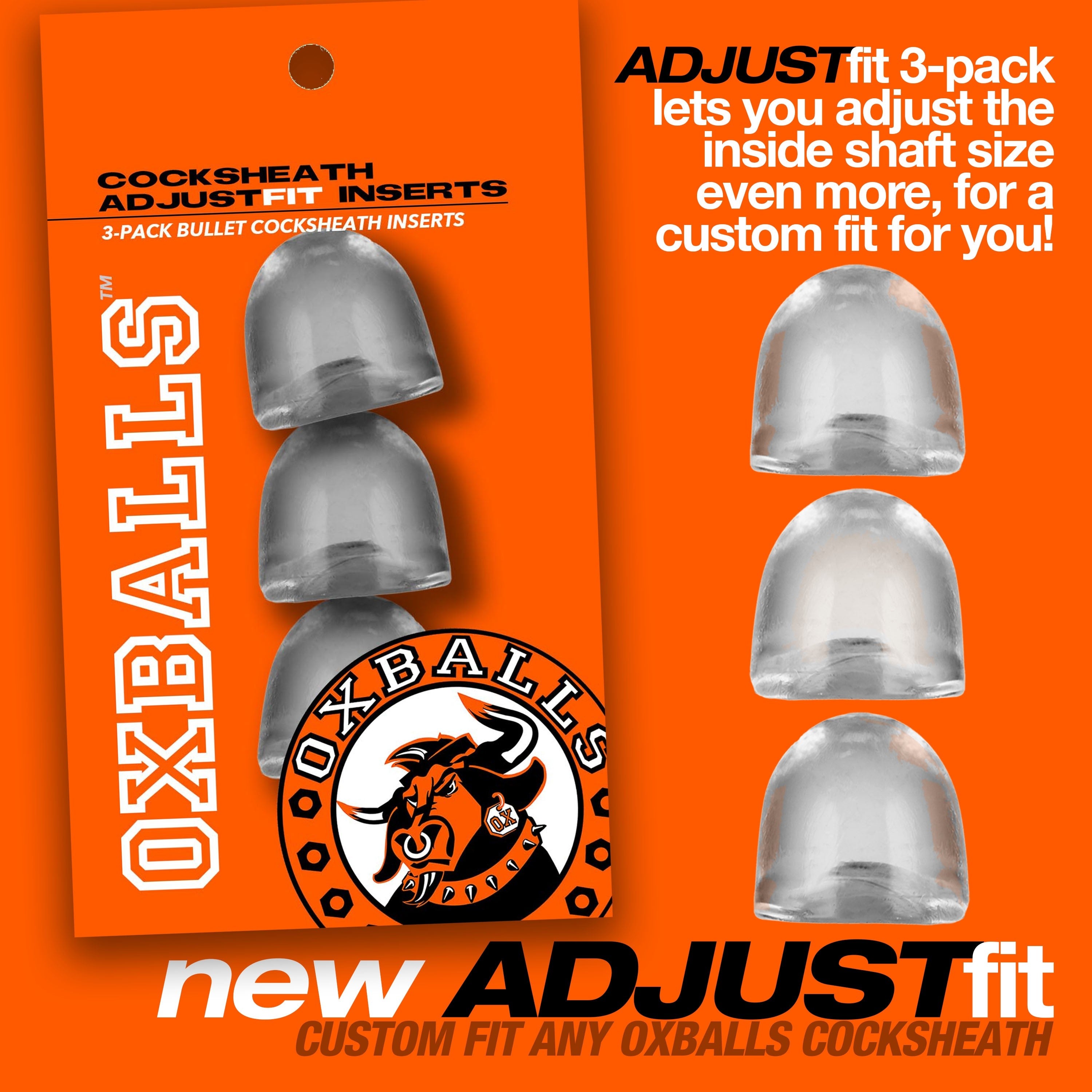 Oxballs ADJUSTfit 3-PACK INSERTS • Penis-Sheath + Extender Bullets