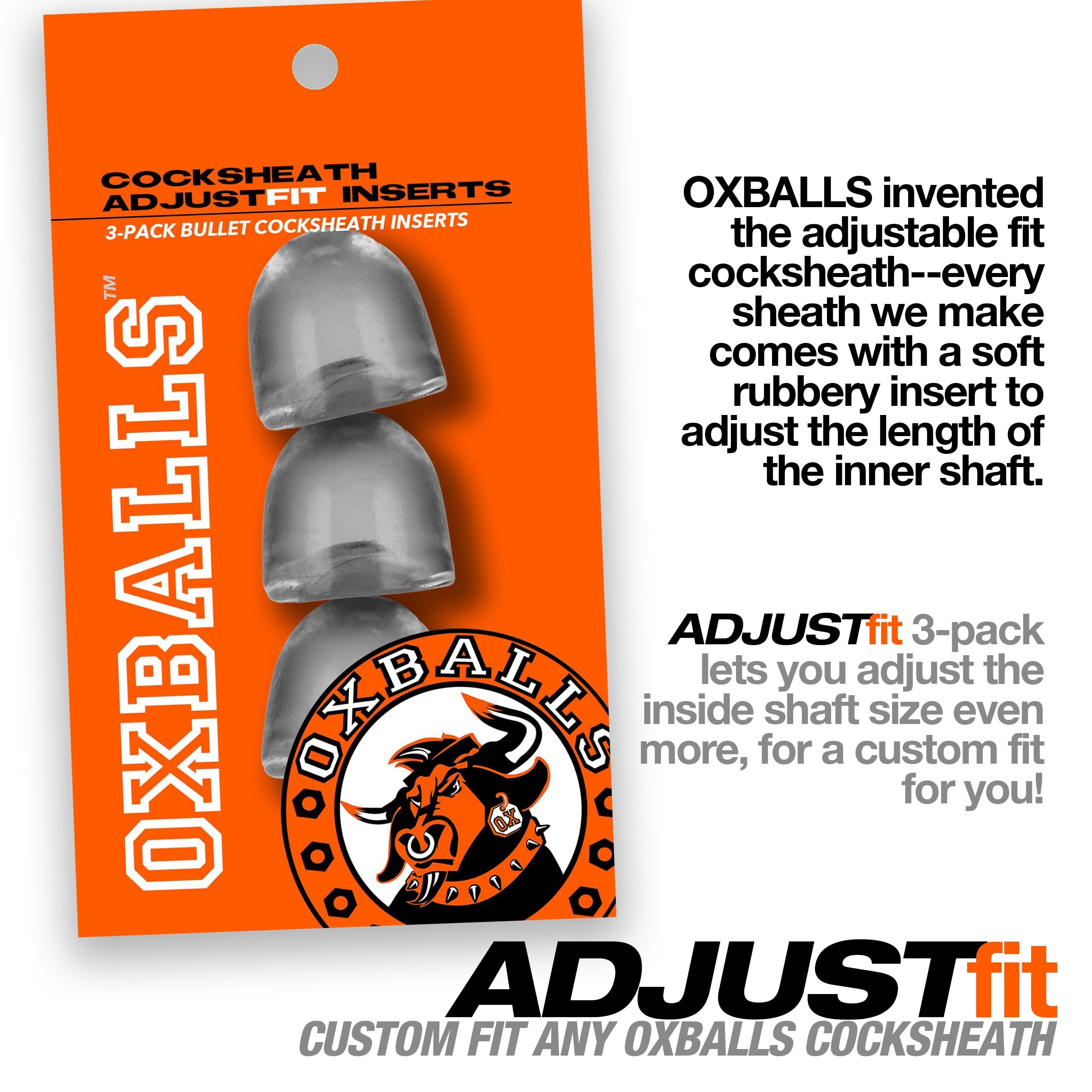 Oxballs ADJUSTfit 3-PACK INSERTS • Penis-Sheath + Extender Bullets