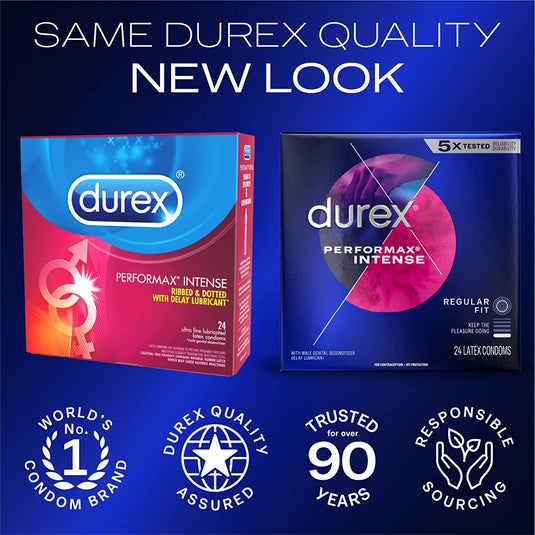 Durex Performax Intense (Delay & Studded) • Latex Condom