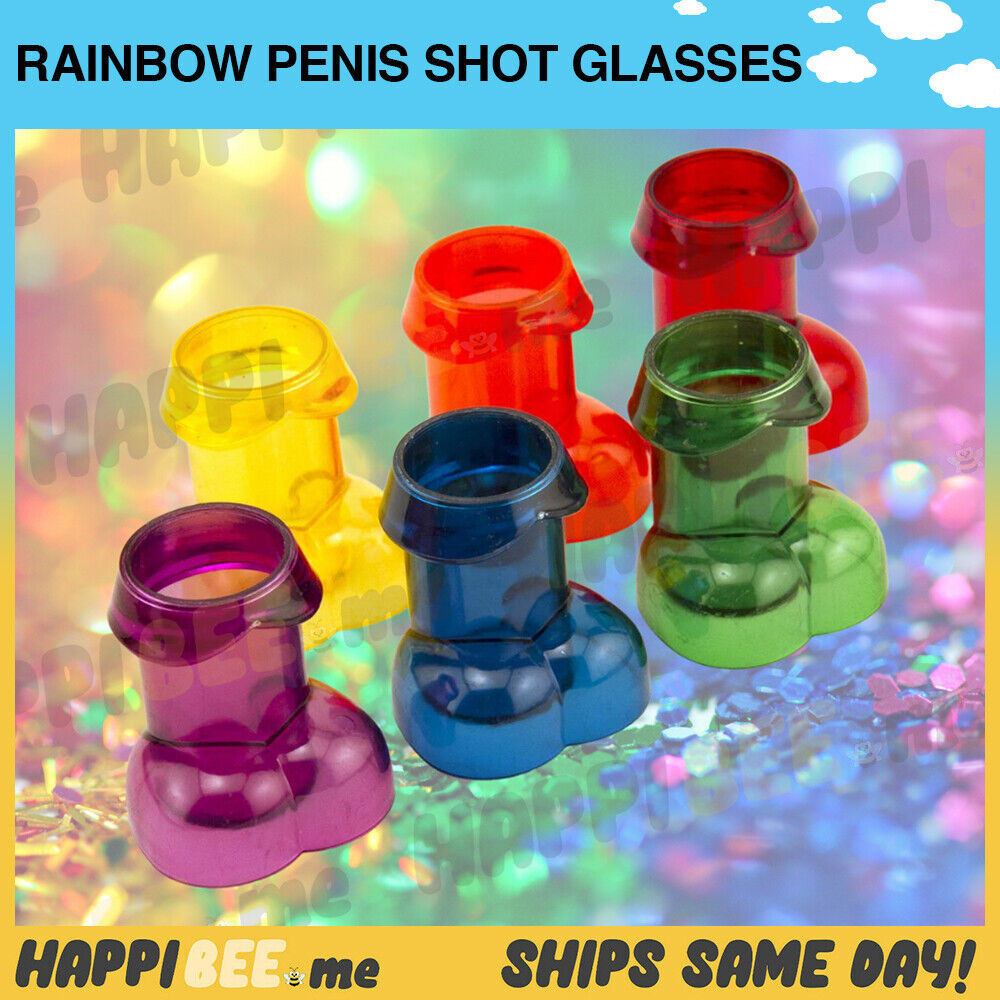 Rainbow Shot Glass Set • 6-Penis Cup Set