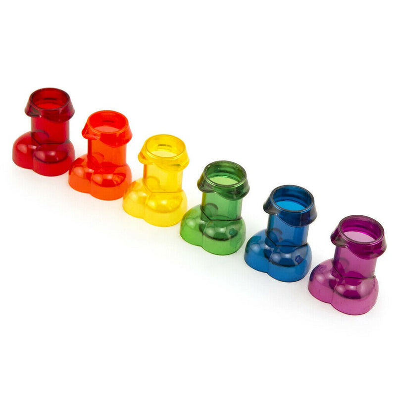 Load image into Gallery viewer, Rainbow Shot Glass Set • 6-Penis Cup Set
